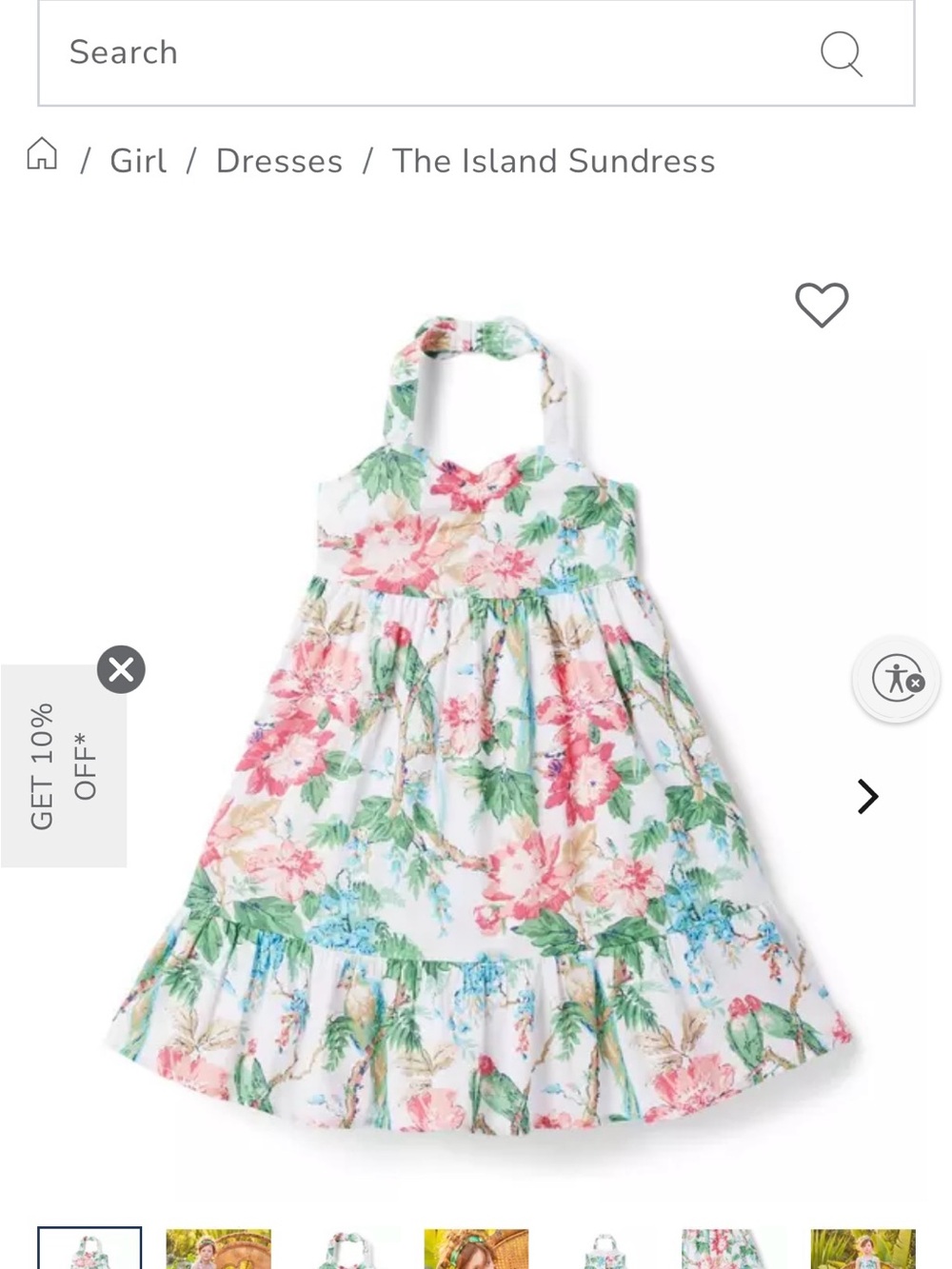 Janie and Jack Floral Halter Sundress “The Island Sundress” size 2T